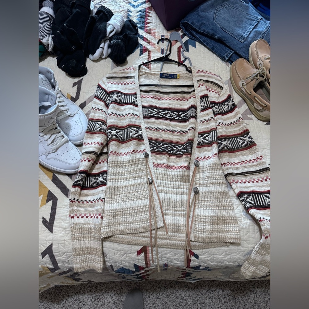 Polo Ralph Lauren Tribal Patterned Cream Sweater
